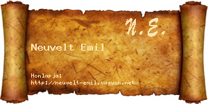 Neuvelt Emil névjegykártya